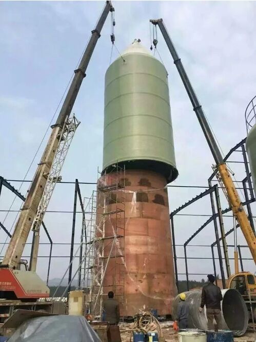 玻璃钢储罐施工现场